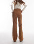 Mango suede flare trousers in brown