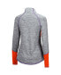 Women's Heathered Gray, Orange Clemson Tigers Color Block Space-Dye Raglan Quarter-Zip Top