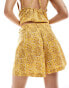 ONLY high waisted short co-ord in yellow pineapple print