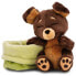 NICI Dog 12 cm Sleeping In Basket Teddy