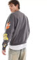 ASOS DESIGN Disney unisex oversized boxy sweatshirt with The Lion king prints in grey