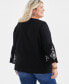 Plus Size Embroidered Pintuck Blouse, Created for Macy's