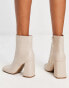 New Look heeled ankle boots in off white