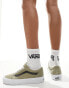 Vans old skool trainers with oversized laces in light beige