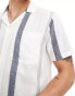 Hollister short sleeve revere collar stripe shirt boxy fit in white