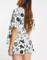 ASOS DESIGN co-ord board short in tattoo print in mono