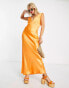 Reclaimed Vintage inspired limited edition satin maxi dress with lace detail