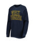 Women's Navy West Virginia Mountaineers Surf Plus Size Southlawn Waffle-Knit Thermal Tri-Blend Long Sleeve T-shirt