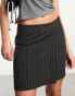 ONLY high waisted tailored mini skirt in charcoal pinstripe