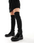 River Island wide fit knitted high leg boot in black