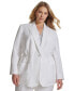 Plus Size Linen-Blend Elasticized-Waist Blazer