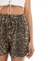 ASOS DESIGN poplin short in leopard print