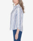 Classic Jacquard Stripe Collared Button Down Top