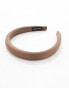 DesignB London padded headband in chocolate brown