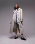 Topshop ultimate formal trench coat with extreme shoulders in sage