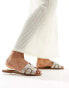 ALDO Elanaa padded flat sandals in bone embellished