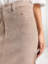 ASOS DESIGN cord pencil skirt with split in mocha