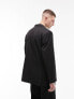 Topman oversized double breasted blazer in black