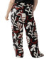 Women's The Soft Linen-Blend Printed High Rise Pants