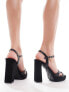 River Island cross strap platform heel in black