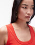 Topshop scoop neck crop vest in red