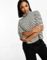 Vero Moda Aware roll neck top in black and cream stripes