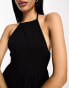 ASOS DESIGN halter midaxi dress with shirred bodice in black