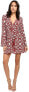 Stone Cold Fox 241248 Womens Kai Long Sleeve Wrap Dress Red Scarf Print Size 0