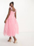 Anaya Bridesmaid babydoll midaxi dress in candy pink