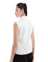 Calvin Klein Jeans sheen milano sleeveless shirt in white