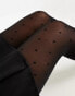 Pieces 20 denier polka dot tights in black