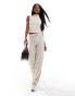 ASOS DESIGN wide leg textured trousers co ord in cream