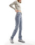 Stradivarius STR comfort fit straight leg jean in mid blue