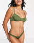 Kulani Kinis ribbed underwire bikini top in khaki