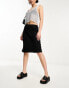 Cotton On lace trim slip skirt in black