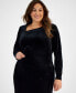 Family Matching Plus Size Velvet Long-Sleeve Dress, Created for Macy's