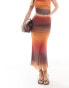 Sixth June co-ord ombre mesh maxi skirt in multi