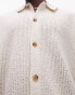 Topman button through crochet shirt in ecru