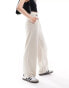 JDY button detail wide leg dad trousers in stone