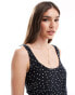 New Look mini slip dress in black spot