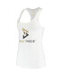 Women's White Double Logo Scoop Neck Tank Top