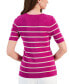 Women's Striped Round-Neck Short-Sleeve Sweater Top