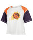 Women's Cream Distressed Phoenix Suns Premier Raglan Cropped T-shirt