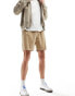 GANT drawstring logo stretch cotton shorts in khaki beige