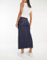 & Other Stories denim maxi skirt with split in blue rinse