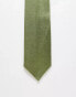 Six Stories satin tie in moss green