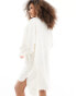 Threadbare Sheila mini shirt dress in off white