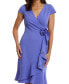 Women's Rosette Flounce Faux-Wrap Dress