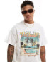 ASOS DESIGN oversized t-shirt in white with Malibu front print