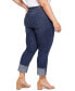 Plus Size High Rise Slim Straight Cuff Jeans